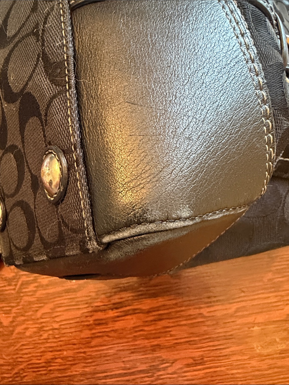 Coach Signature Hampton Flap Satchel Shoulder Bag Black Canvas - Picture 16 of 16
